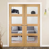 Bespoke Coventry Oak Internal Door Pair - Clear Glass - Prefinished