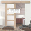 Single Sliding Door & Wall Track - Shaker Oak 4 Pane Door - Obscure Glass - Prefinished