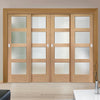 Four Sliding Doors and Frame Kit - Shaker Oak Door - Obscure Glass - Unfinished