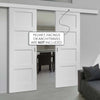 Double Sliding Door & Wall Track - Shaker 4P Door - White Primed