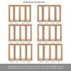 Room Divider - Pattern 10 Oak Frosted Glass Unfinished Double Doors with Double Sides
