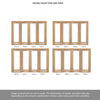 Room Divider - Pattern 10 Oak Frosted Glass Unfinished Double Doors with Double Sides