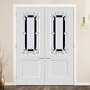 Shaker Internal PVC Door Pair - Glenrothes Bevel and Leadwork Glass