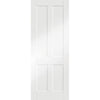 Sirius Tubular Stainless Steel Sliding Track & Victorian Shaker 4 Panel Door - White Primed