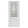 Shaker Lightly Grained Internal PVC Door Pair - Sandblasted Class with Victorian Design