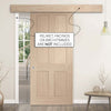 Single Sliding Door & Wall Track - Victorian 4 Panel Oak Shaker Door