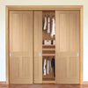 Bespoke Thruslide Victorian 4P Oak Shaker 3 Door Wardrobe and Frame Kit