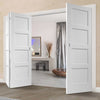 Three Folding Doors & Frame Kit - Shaker 4P 2+1 - White Primed