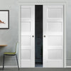 Shaker 4 Panel Double Evokit Pocket Doors - Primed