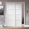 Two Sliding Doors and Frame Kit - Shaker 4P Door - White Primed