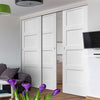 Three Sliding Doors and Frame Kit - Shaker 4P Door - White Primed