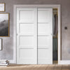 Minimalist Wardrobe Door & Frame Kit - Two Shaker 4P Doors - White Primed 