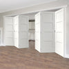Six Folding Doors & Frame Kit - Shaker 4P 3+3 - White Primed