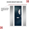 Cottage Style Shelby 1 Composite Front Door Set with Double Side Screen - Hnd Kupang Blue Glass - Shown in Blue