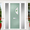 Cottage Style Shelby 1 Composite Front Door Set with Double Side Screen - Hnd Laptev Green Glass - Shown in Chartwell Green