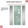 Cottage Style Shelby 1 Composite Front Door Set with Double Side Screen - Hnd Laptev Green Glass - Shown in Chartwell Green