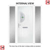 Cottage Style Shelby 1 Composite Front Door Set with Double Side Screen - Hnd Laptev Green Glass - Shown in Chartwell Green