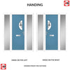 Cottage Style Shelby 1 Composite Front Door Set with Double Side Screen - Hnd Diamond Grey Glass - Shown in Pastel Blue