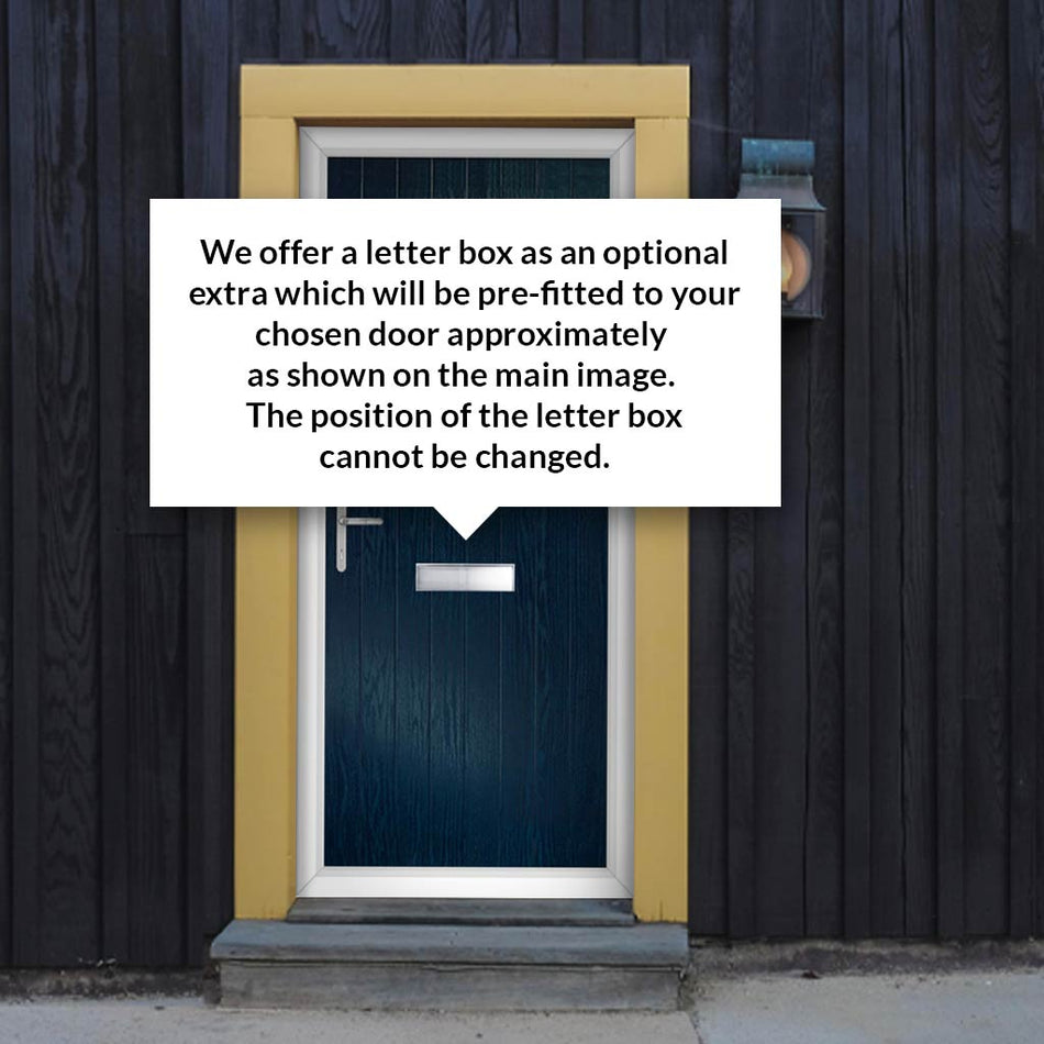 Cottage Style Shelby 1 Composite Front Door Set with Hnd Kupang Blue Glass - Shown in Blue