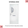 Cottage Style Shelby 1 Composite Front Door Set with Hnd Kupang Blue Glass - Shown in Blue