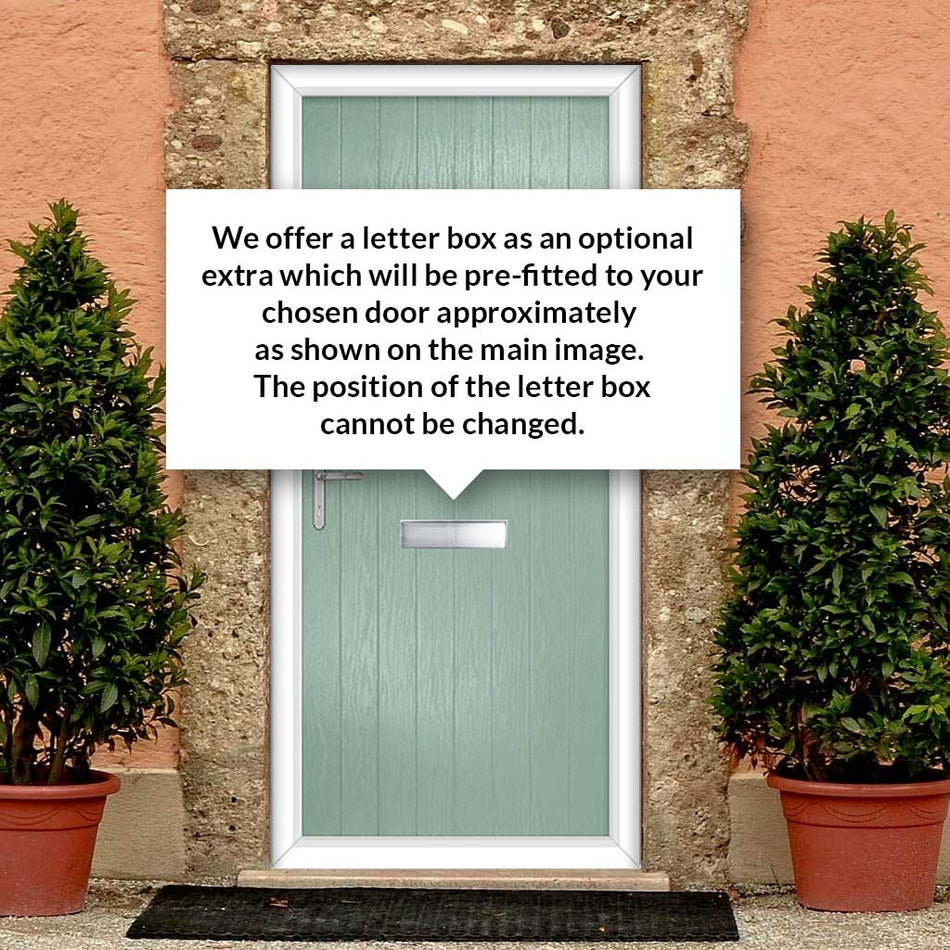 Cottage Style Shelby 1 Composite Front Door Set with Hnd Laptev Green Glass - Shown in Chartwell Green