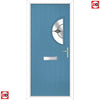 Cottage Style Shelby 1 Composite Front Door Set with Hnd Diamond Grey Glass - Shown in Pastel Blue