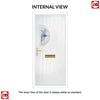 Cottage Style Shelby 1 Composite Front Door Set with Hnd Diamond Black Glass - Shown in White