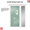 Cottage Style Shelby 1 Composite Front Door Set with Single Side Screen - Hnd Laptev Green Glass - Shown in Chartwell Green