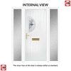 Cottage Style Shelby 1 Composite Front Door Set with Double Side Screen - Hnd Diamond Black Glass - Shown in White