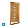 Prefinished Siena Oak Door and Frame Set - Frosted Double Glazing