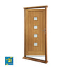 Prefinished Siena Oak Door and Frame Set - Frosted Double Glazing