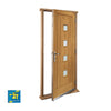 Prefinished Siena Oak Door and Frame Set - Frosted Double Glazing