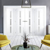 ThruEasi Room Divider - Sierra Blanco - Frosted Glass White Painted Double Doors with Double Sides