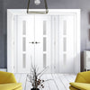 Room Divider - Sierra Blanco - Frosted Glass White Painted Double Doors with Single Side