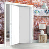 Two Folding Doors & Frame Kit - Sierra Blanco Flush 2+0 - White Painted