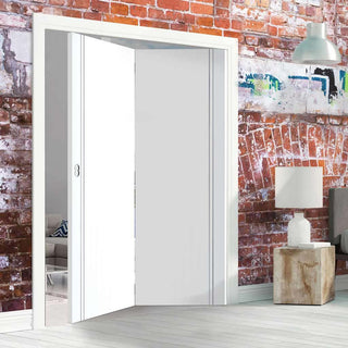 Image: Two Folding Doors & Frame Kit - Sierra Blanco Flush 2+0 - White Painted