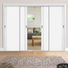 Four Sliding Doors and Frame Kit - Sierra Blanco Flush Door - White Painted
