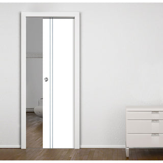 Image: Sierra Blanco Flush Single Evokit Pocket Door - White Painted