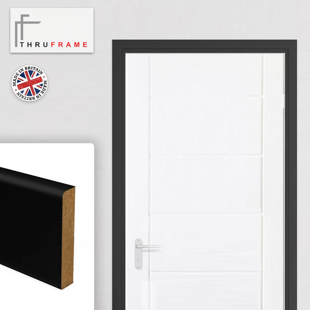 Thru Simple Black Primed Facings - Two Full Sets for One Single Door