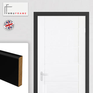 Image: Thru Simple Black Primed Facings - Two Full Sets for One Single Door