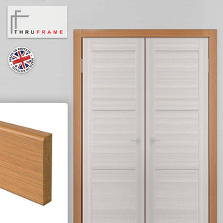Image: Thru Simple Oak Veneer Unfinished Facings - Two Full Sets for One Double Door