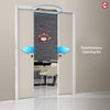 Juniper 8mm Clear Glass - Obscure Printed Design - Double Evokit Pocket Door