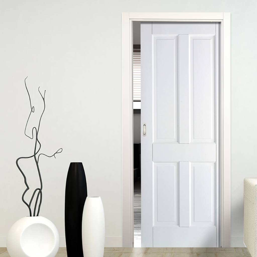 Canterbury 4P DSN Evokit Pocket Fire Door - 30 Minute Fire Rated - Primed