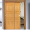 Two Sliding Doors and Frame Kit - Sirocco Flush Oak Door - Prefinished