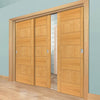 Three Sliding Doors and Frame Kit - Sirocco Flush Oak Door - Prefinished