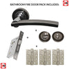 Sirus Bathroom Door Handle Pack - Polished Chrome - Black Chrome