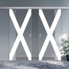 Double Glass Sliding Door - The Saltire Flag 8mm Clear Glass - Obscure Printed Design with Elegant Track
