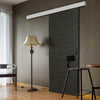 Single Sliding Door & Wall Track - Vancouver Smoked Oak Flush Internal Doors - Prefinished