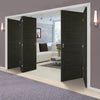 Five Folding Doors & Frame Kit - Vancouver Smoked Oak Flush Internal Doors - Prefinished