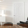 White Fire Door, Smooth 6 Panel Door - 1/2 Hour Rated - White Primed